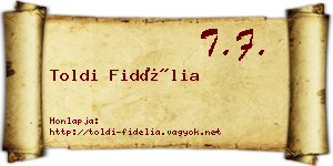 Toldi Fidélia névjegykártya